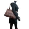 Women Inspired 2 Tone Fashion Tote Purse Hand Bag Brown 3
