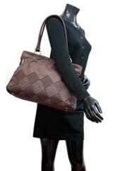 Women Inspired 2 Tone Fashion Tote Purse Hand Bag Brown 3